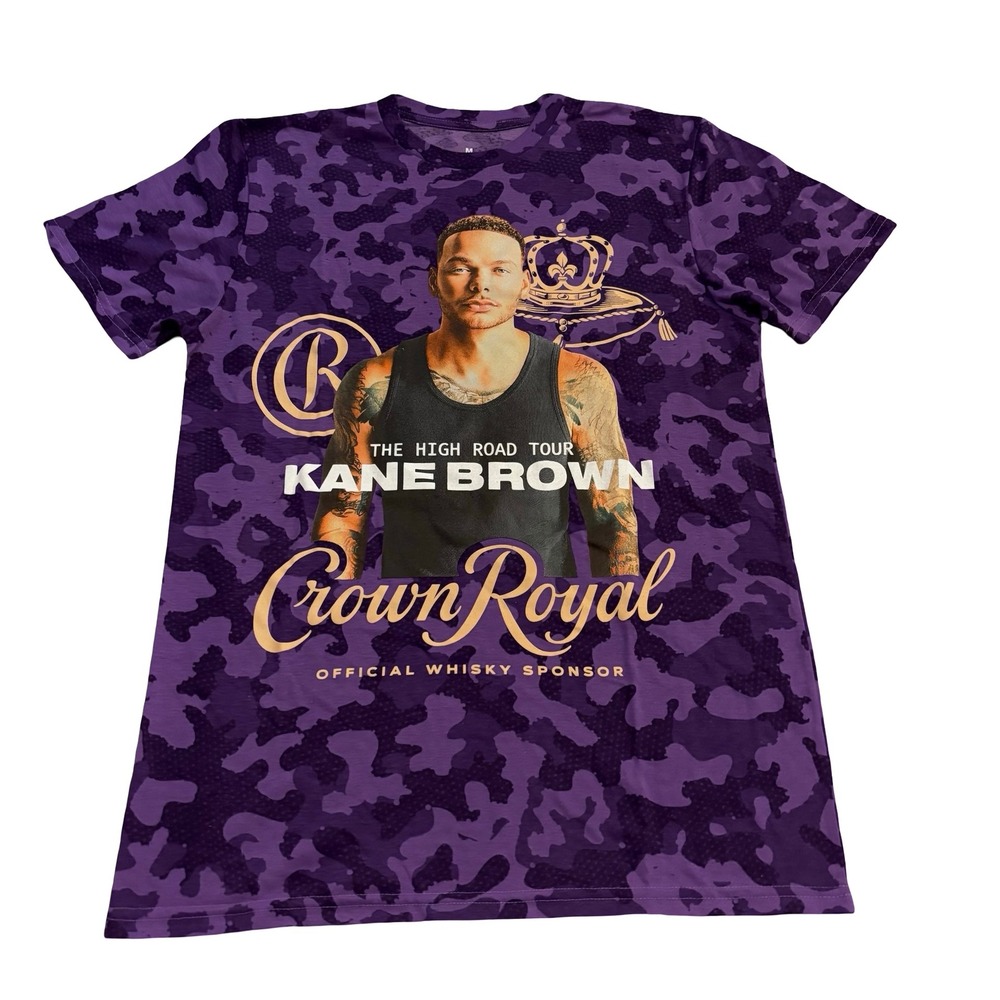 Kane Brown The High Road Tour Crown Royal Purple Camo Graphic Tee Mens Medium
